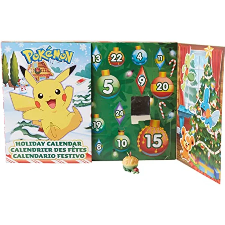 Pokemon Bandai Adventskalender – 16 Überraschungsfiguren 5 cm + 6 Elemente zum Bauen zum Thema Weihnachten – WT00257 – Bild 3