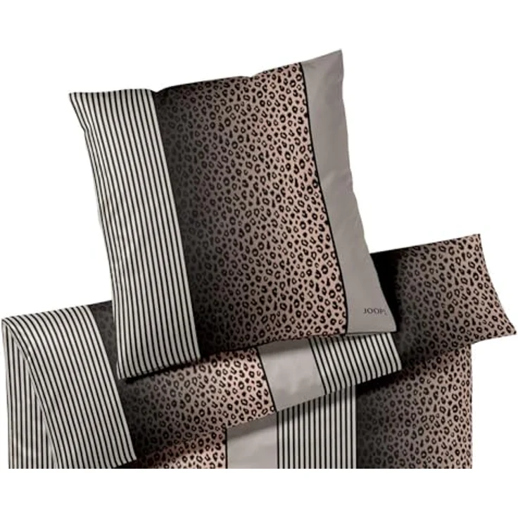 Joop! Bettwäsche Leo 4112 Taupe - 09 40x80 cm - 135x200 cm, Luxuriöse Mako-Satin Bettwäsche mit Leopardenmuster – Bild 2