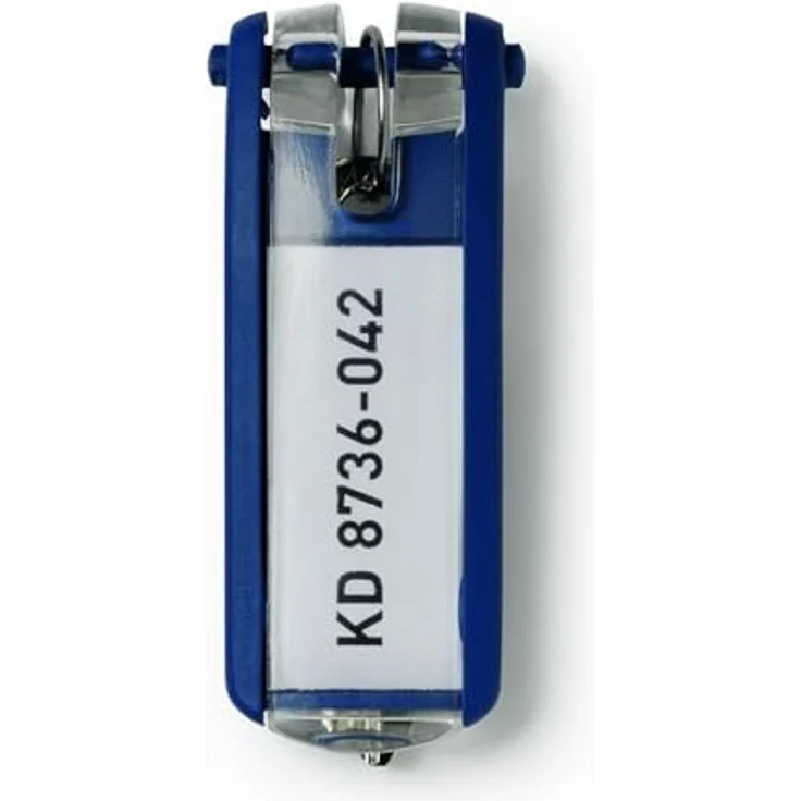 DURABLE Schlüsselanhänger KEY CLIP, 6er Set mit Beschriftungsschild, farbig sortiert (blau, gelb, rot, schwarz) – Bild 2