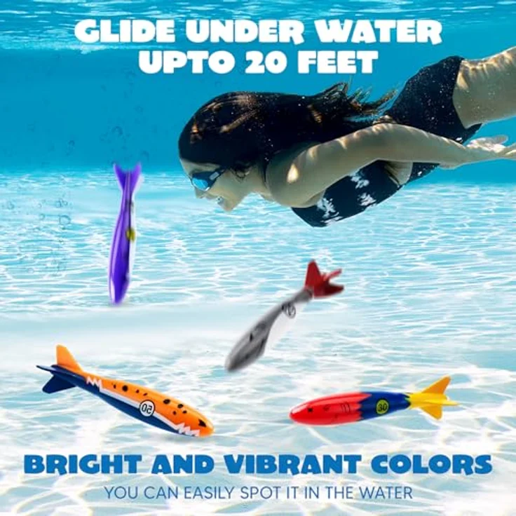 JOYIN 8 Stück Hai-Tauchspielzeug, buntes Wasserspielzeug mit 7,7"/19 cm Größe, hoch qualitativ und ungiftig, schnell sinkend für Kinder, ideal für Sommeraktivitäten und Unterwassertraining – Bild 3