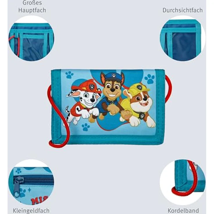 Undercover Geldbörse PAW Patrol, Kinderportemonnaie mit Klettverschluss und Kordelband, 13 cm x 9 cm x 5 cm – Bild 5