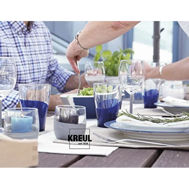 KREUL Glass & Porcelain Classic royalblau, 20 ml, brillante, schnelltrocknende Malfarbe auf Wasserbasis, deckend, für hitzebeständige Materialien – Bild 2