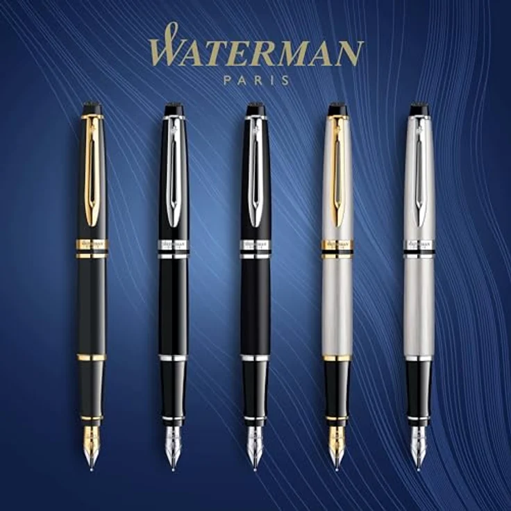 Waterman Expert Füllfederhalter, Schwarz mit goldenen Zierteilen, moderne Eleganz und geschmeidige Edelstahlfeder – Bild 6