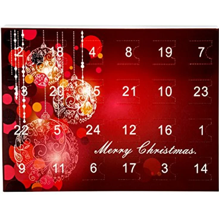 VALIOSA Merry Christmas Adventskalender mit Halskette + 23 Halb-Edelstein Anhänger, Geschenkidee für Mädchen, 24-teilig – Bild 4