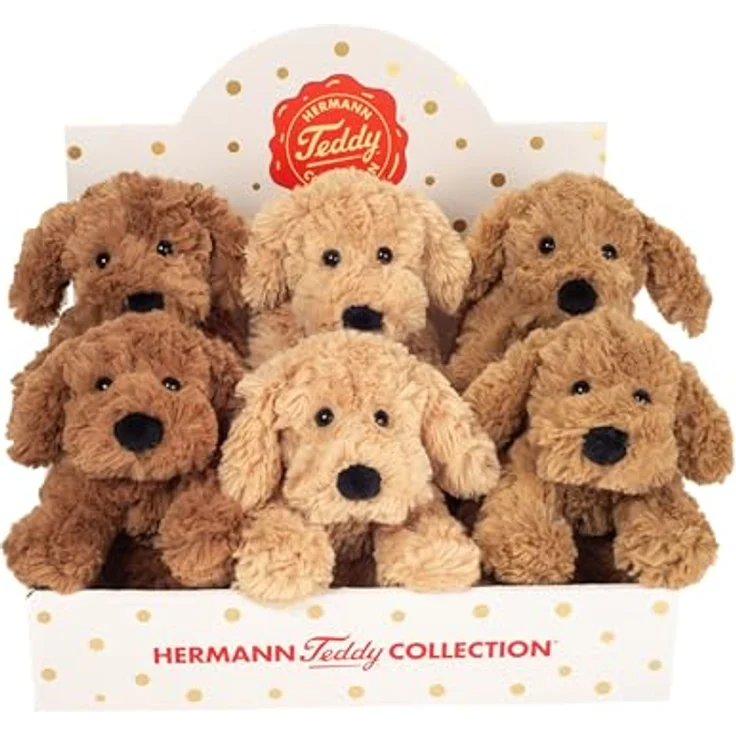 Hermann Teddy Teddy Hermann 91985 Schlenkerhund 20 cm, Kuscheltier, Plüschtier (zufällige Farbwahl) - weicher Plüsch, geprüfte Sicherheit, waschbar, kindgerecht gestaltet, original Teddy Hermann – Bild 1