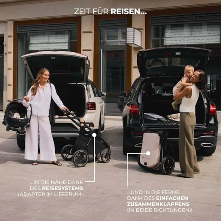 Kinderkraft Kombi-Kinderwagen NEA 2.0, 2-in-1 mit Babywanne und Sportsitz, Teleskopschieber, Zubehörset und Adapter - Midnight Black, bis 22 kg, inkl. Gratis Mobilitätsgarantie – Bild 8