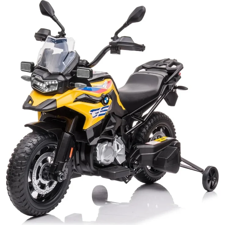 BMW Elektro-Kindermotorrad 12V F850 GS - 3 bis 6 Jahre - EVA-Räder - Gelb