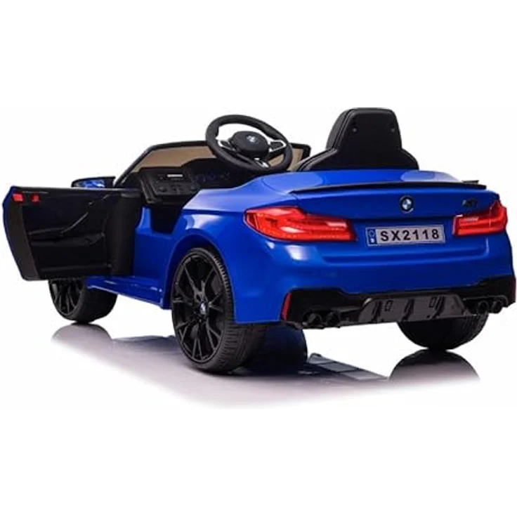 FINOOS BMW M5 Kinder Elektroauto 24V, 2,4GHz Fernbedienung, Gummireifen, Ledersitz, Musik & LED-Beleuchtung, blau, für 1-6 Jahre – Bild 6