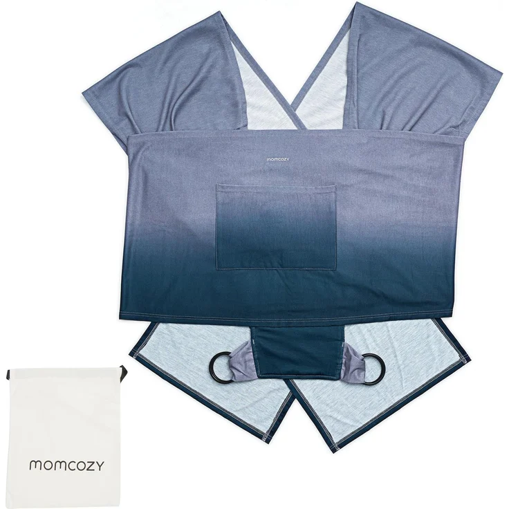 Momcozy Tragetuch, Baby Tragetuch mit verstellbarer Schnalle und atmungsaktivem Netzgewebe, kühlend im Sommer