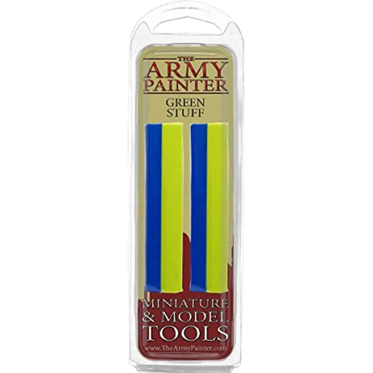 The Army Painter | Green Stuff | 2-er Set | Epoxid Spachtelmasse, 20 cm | Skulpturierbarer Haftkleber | Hobby Spachtelmasse | zum Modellieren und Bearbeiten von Kunststoff-, Harz- und Metallen | für Tabletop Wargames Miniaturmodellierung