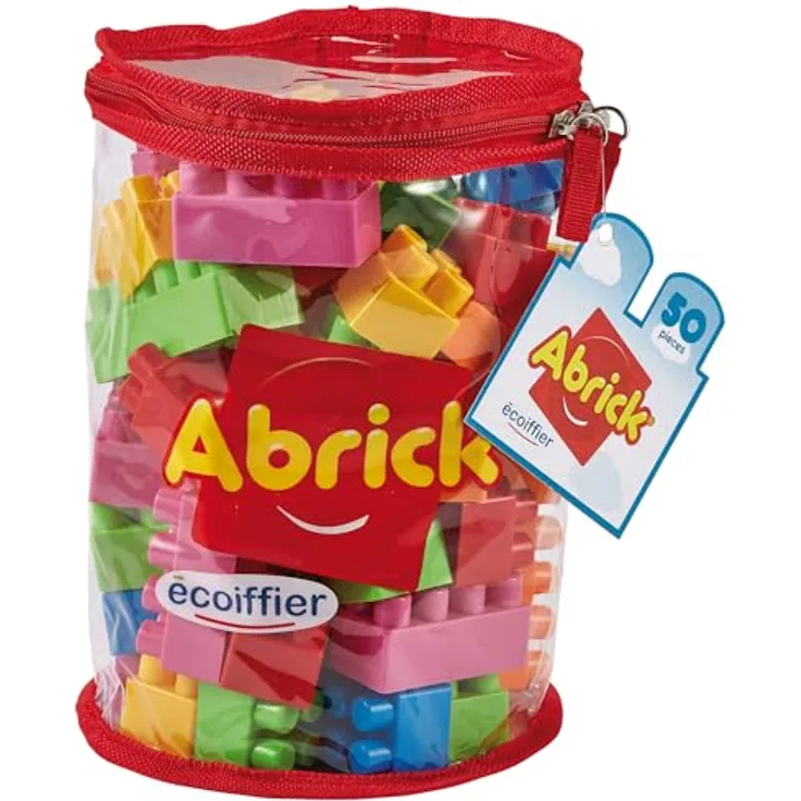 Ecoiffier Tasche Ziegelsteine ABRICK, 50 Teile, für Kinder ab 18 Monaten, französische Herstellung