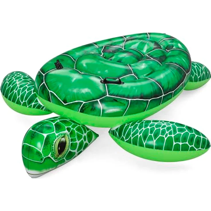 Bestway Schwimmtier Tidal Turtle, 153 x 140 x 38 cm, Schildkröten-Design, PVC, Haltegriffe, Sicherheitsventile, inkl. Reparaturflicken – Bild 1