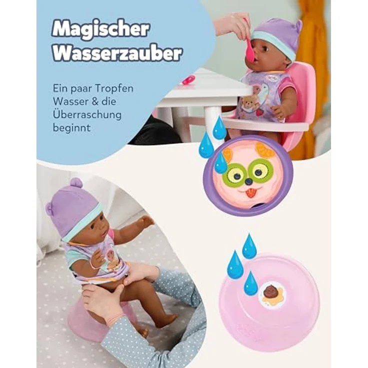 Baby Born Babypuppe Eva, 43 cm (Set, 11-tlg) mit magischem Fütterspiel und interaktiven Funktionen, von Baby Born – Bild 4