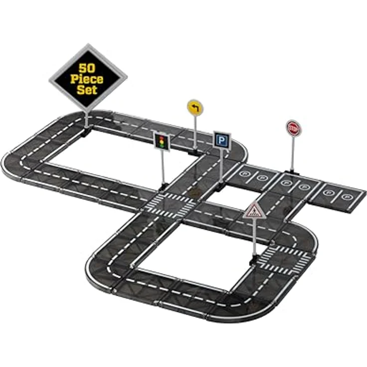 Playmags Magnetisches Straßenset, 50-teiliges STEM-Lernspielzeug mit 40 Straßenplättchen, 5 Ampeln und Verbindungsstücken für Kleinkinder ab 3 Jahren – Bild 2