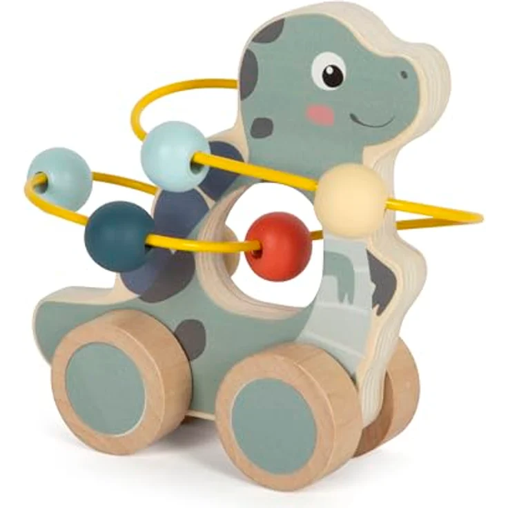 Small Foot Schiebetier mit Motorikschleife „Dino“, aus FSC 100%-zertifiziertem Holz, für Kinder ab 12 Monaten, 12615 – Bild 4