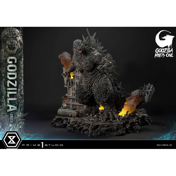 Prime 1 Studio Godzilla Minus One Diorama Masterline Series, LED-beleuchtete Statue 70 cm mit Umweltschutt-Thema