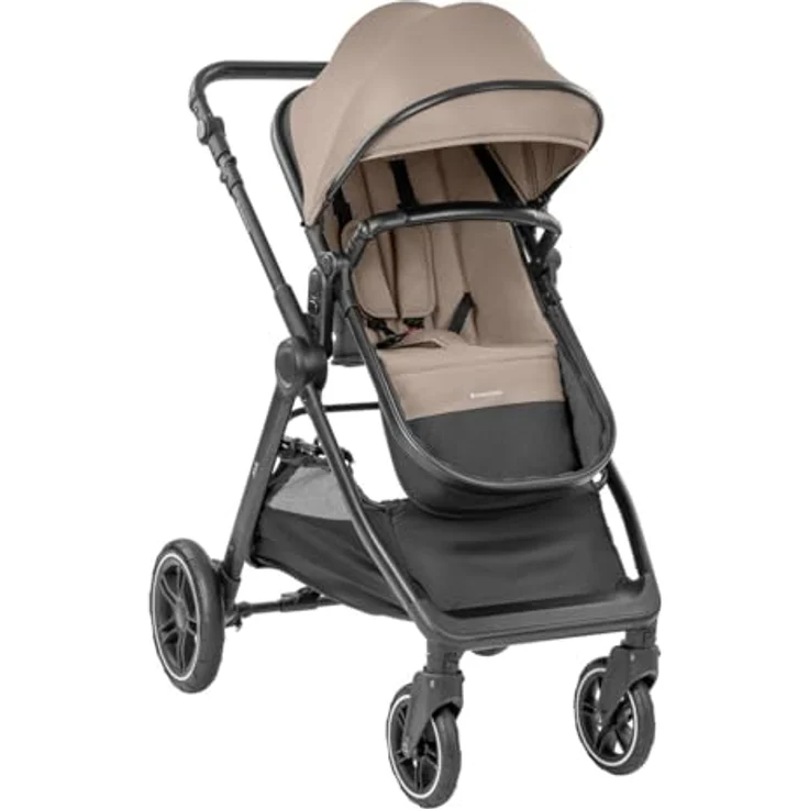 Kikka Boo Kombikinderwagen Ava 3 in 1, mit Babyschale und Gummirädern, Farbe: beige – Bild 3