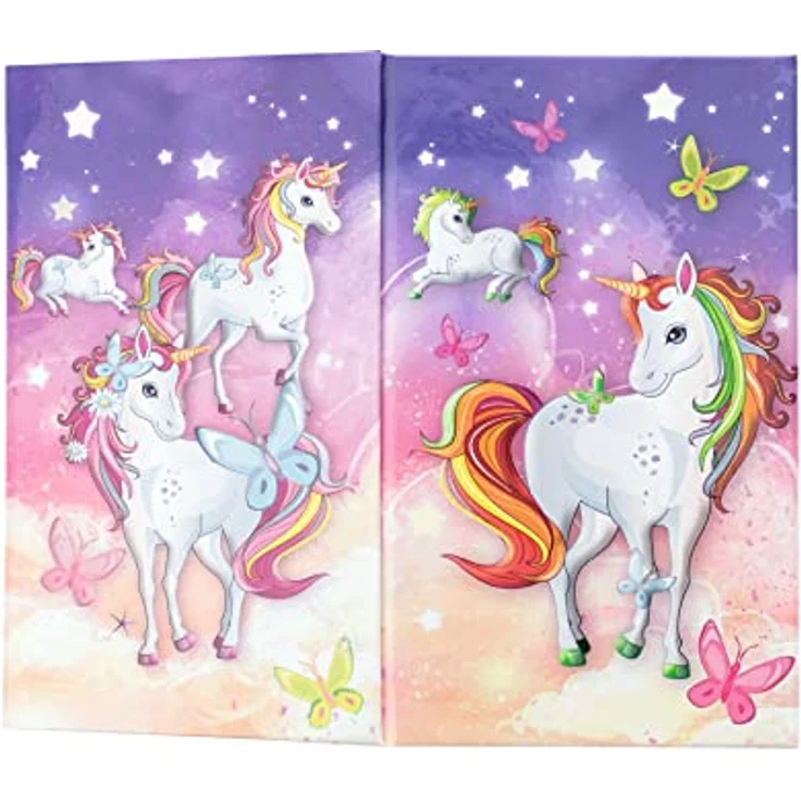 HERMA 19731 Stiftehalter mit Einhorn Motiv, faltbar, stabile Pappe, rechteckiger Stiftebecher für Buntstifte, Marker, Bleistifte, Make-Up Pinsel - HERMA Federmäppchen, bunter Stifte Organizer für Kinderzimmer, Einhorn - stabile Pappe, faltbar, Druckknöpfe – Bild 4