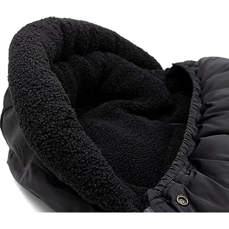 Jollein 025-800-67084 Footmuff for Buggy Black, wasserabweisend mit Teddy-Stoff gefüttert – Bild 4