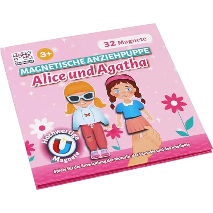 MAGNIKON Anziehpuppe Magnetische Anziehpuppen Reisespiel Magnetspielbox Alice und Agatha (32-tlg., Puppe zum Ankleiden) - Magnetanziehpuppe, praktisches Magnetspiel für Kinder ab 3 Jahren – Bild 6
