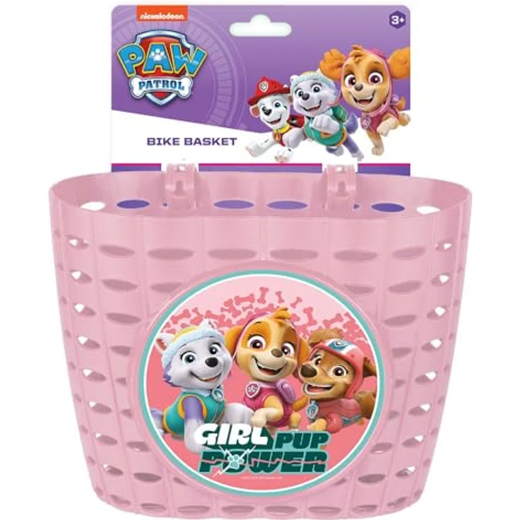 Seven Polska Fahrradkorb Kinder Lenkerkorb "Paw Patrol Girls", pink, für Puppe & Co – Bild 3
