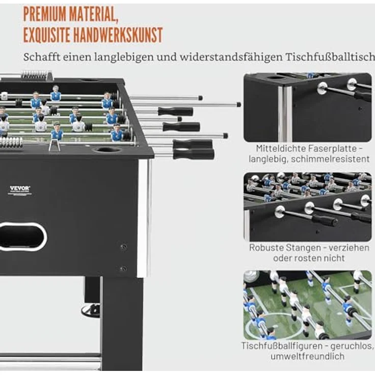 VEVOR Kickertisch 139,7 cm, robust mit 4 Bällen und 4 Getränkehaltern, ideal für Zuhause und Spielzimmer – Bild 2