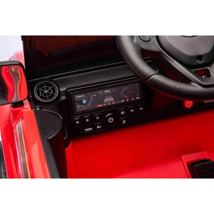 Beneo Motors Elektrisches Kinderauto Toyota Landcruiser 12V, rot, 2,4 GHz Fernbedienung, Bluetooth, Federung, USB-/AUX-Eingang, LED-Lichter, 2 x 25W Motor, ORIGINAL-Lizenz – Bild 5