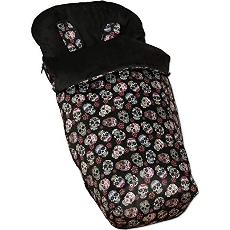 Babyline Lovely Skull Fußsack, unisex, Schwarz