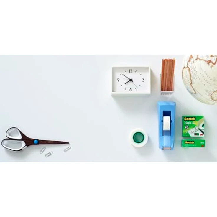 SCOTCH Papierschere Titanium, 20 cm, schwarz/weiß, asymmetrisch, titanbeschichtet, antihaftbeschichtet, langlebig – Bild 7