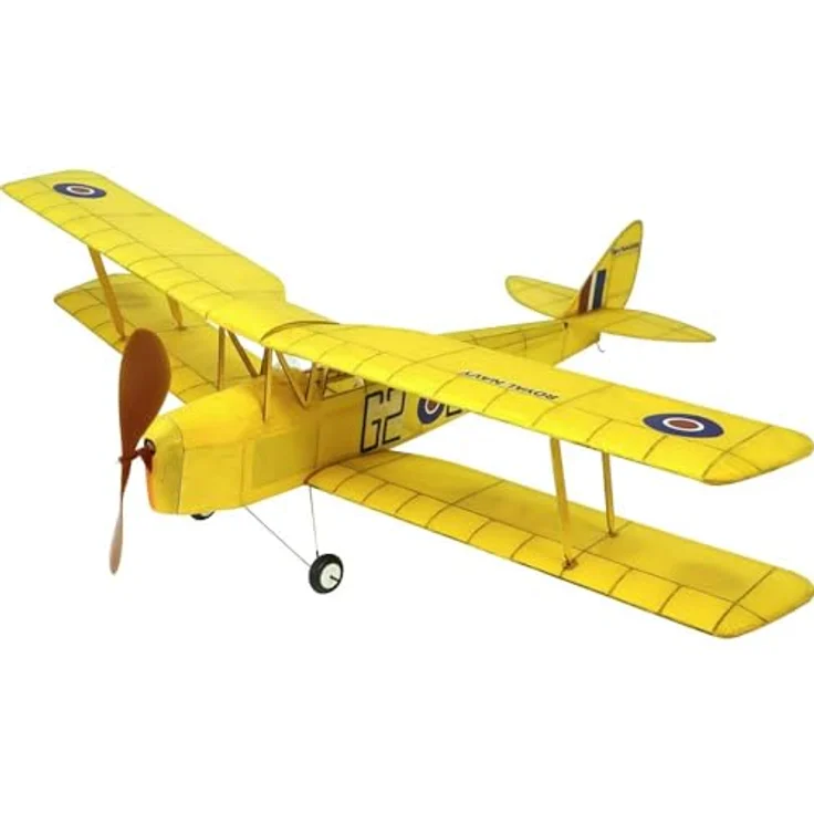 Pichler Holz Tiger Moth Flugmodell Bausatz, Modellflugzeug mit Gummimotor Antrieb, lasergeschnitten