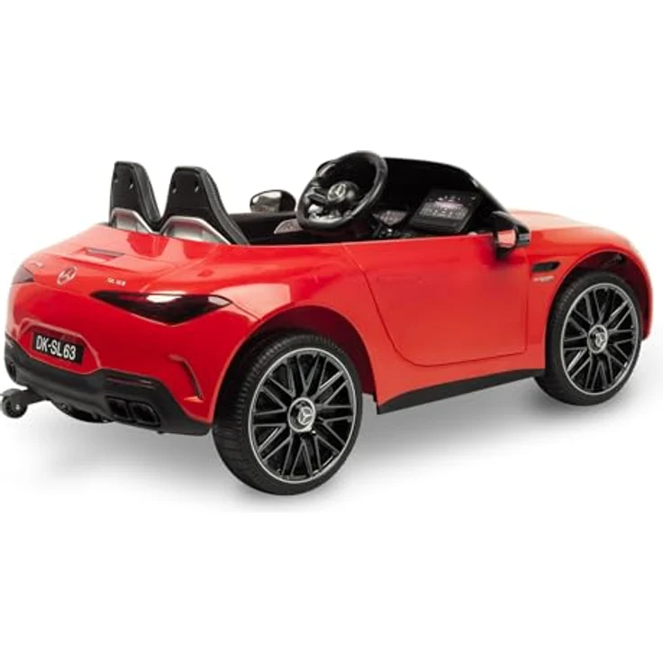 CARETERO Kinder Elektroauto SL63, Mercedes-Optik, akkubetrieben, rot, für Kinder ab 3 Jahren mit Fernbedienung und USB-Musikpanel – Bild 2
