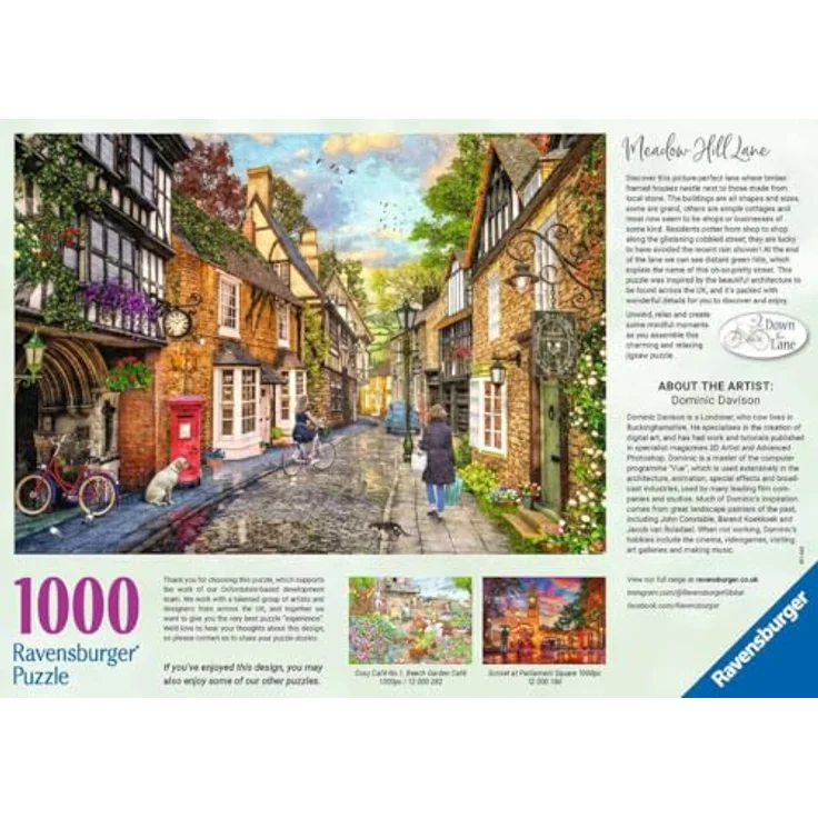 Ravensburger Puzzle Meadow Hill Lane, Nostalgie-Puzzle mit 1000 Teilen, für Puzzlefreunde ab 14 Jahren, 70 x 50 cm – Bild 3