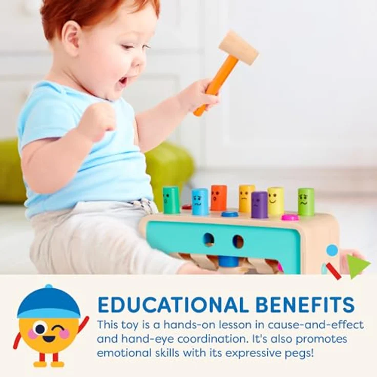 Battat Hammerspiel für Kinder aus Holz – Hämmerchenspiel, Klopfbank, Hammerbank, Klopfspiel – Motorikspielzeug Baby, Lernspielzeug, pädagogisches Spielzeug ab 1 Jahr - Preisvergleich – Bild 4