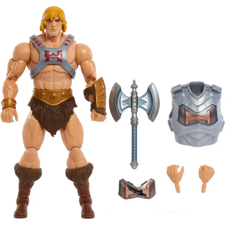 Mattel® Actionfigur Masters of the Universe Masterverse Core Battle Armor He-Man HYC49, Deluxe-Actionfigur mit 30 Bewegungspunkten, authentischen Details und Kampfaxt