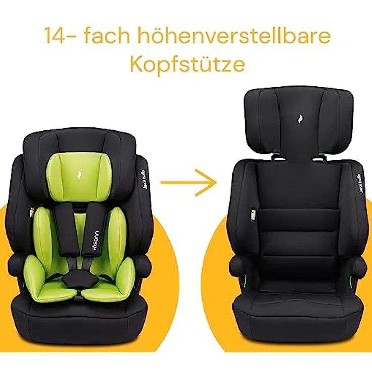 Osann Autokindersitz Jazzi Isofix, mitwachsender Auto Kindersitz für Kinder von 76 bis 150 cm, in schwarz – Bild 6