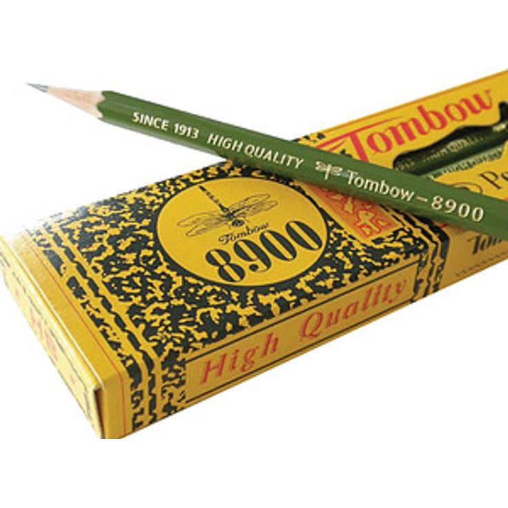 Tombow 8900 Bleistift HB grün, 12 Stück, traditioneller japanischer Bleistift für Schreiben und Zeichnen