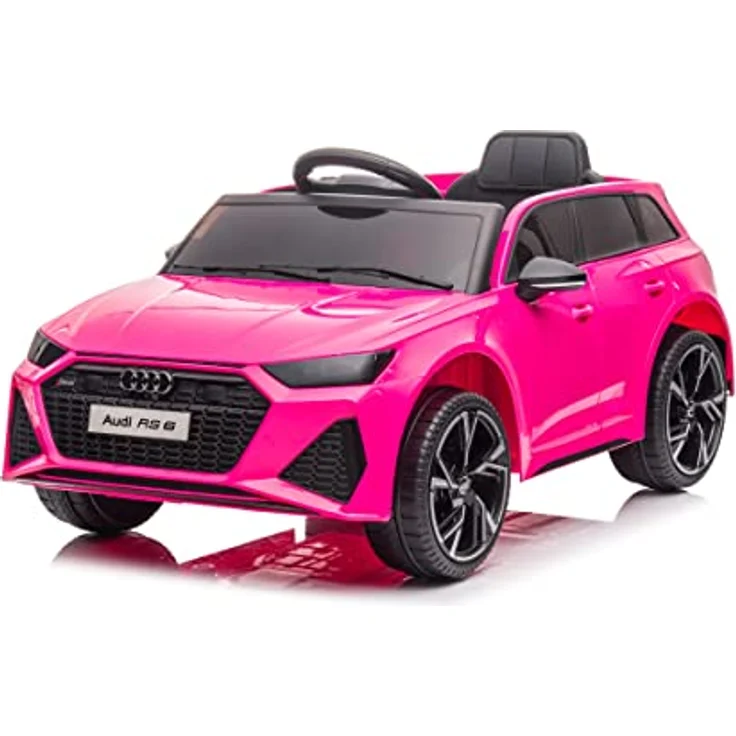 FINOOS Kinder Elektroauto A.U.D.I RS6 12V - Kinderauto mit 2,4 Ghz Rc Fernbedienung, Rosa – Bild 1