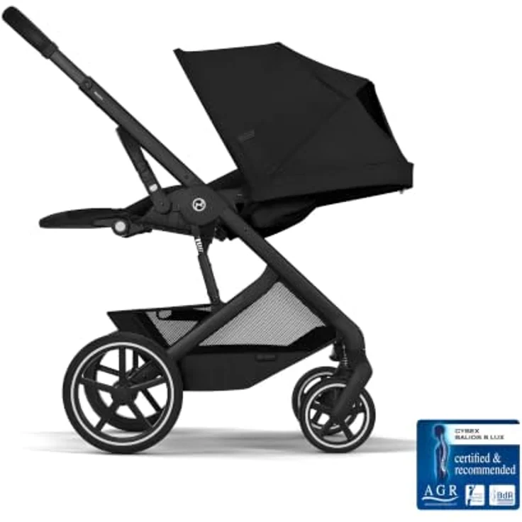 Cybex Balios S Lux Kinderwagen, inkl. faltbarer Babywanne, komfortabel und kompakt, Moon Black – Bild 2