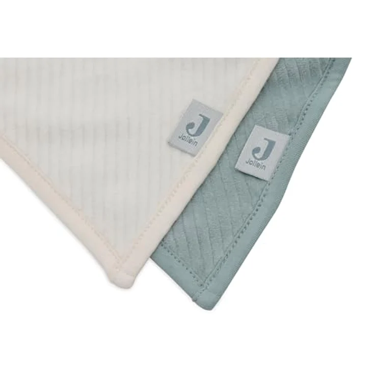 Jollein Sabberlätzchen Baby - Bandana - Velvet Rib, Sea Green/Ivory - 2er Pack - Baumwolle, Polyester - Mit Klettverschluss. – Bild 4