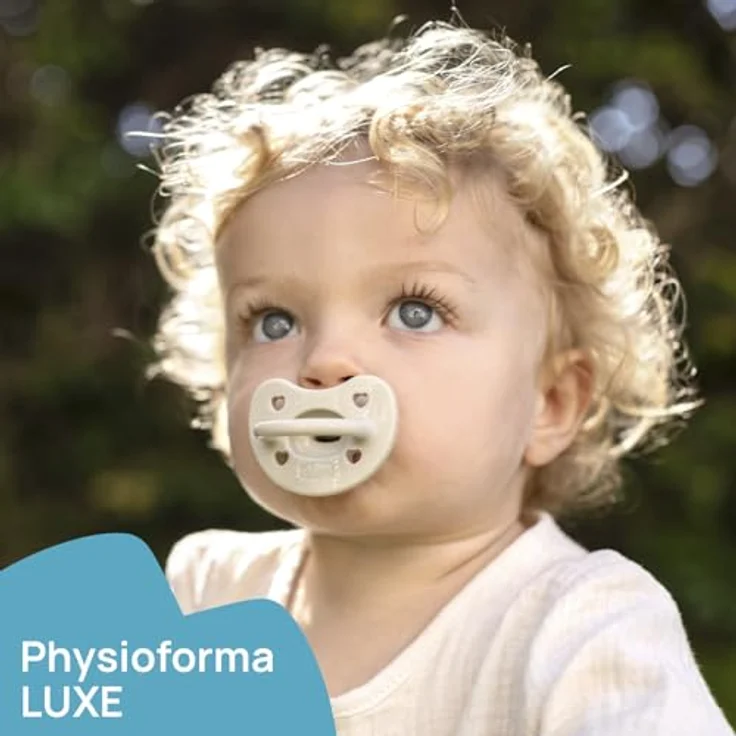 Chicco PhysioForma Luxe Schnuller, Silikonschnuller für 2-6 Monate, weich und sanft, unterstützt physiologische Atmung und richtige Mundentwicklung, 2 Stück, Transparent – Bild 2