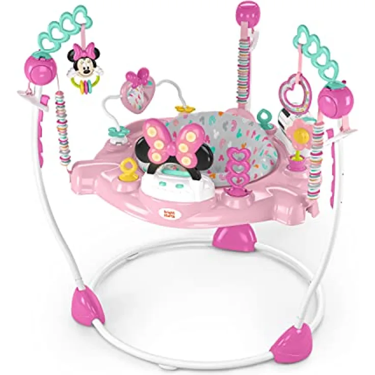 Bright Starts, Disney Baby, Minnie Maus Forever Besties, Spring- und Spielcenter mit Spielstation mit Lichtern und Musik, 10 Aktivität Spielzeugen, 360° drehender Sitz, höhenverstellbares, 6 Monaten+ - Preisvergleich