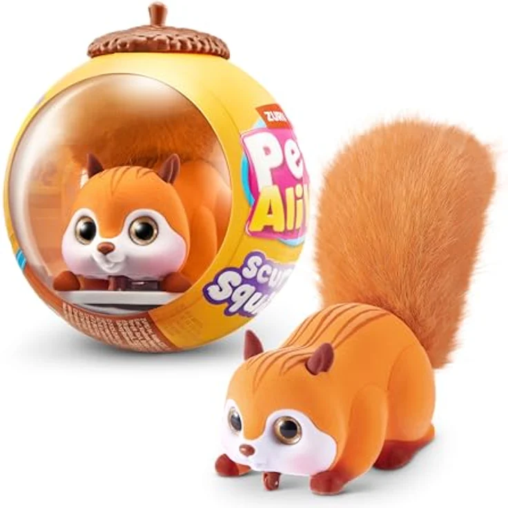 Pets Alive Scurry'n Squirrel (Orange) von ZURU – Interaktives Roboter-Haustier mit realistischen Bewegungen und Geräuschen, ab 2 Jahren – Bild 1