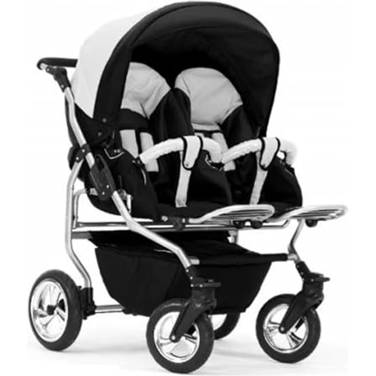 Elcar Zwillingskinderwagen 2 in 1 Duo Twin inkl. Sportsitze - 11 Teile - Federung und Luftbereifung, 20 Farben – Bild 3