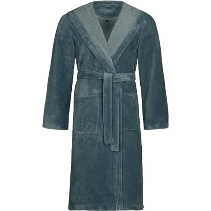 Vossen Bademantel Lynn, Blau, Velours, Gr. S, unisex, hautfreundlich und strapazierfähig – Bild 1