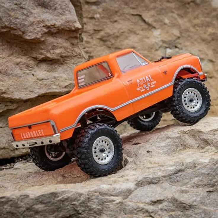 Axial SCX24 1967 Chevrolet C10 4X4 RTR Brushed Rock Crawler, orange, inkl. Akku & Ladegerät, 2,4GHz Fernsteuersystem – Bild 4