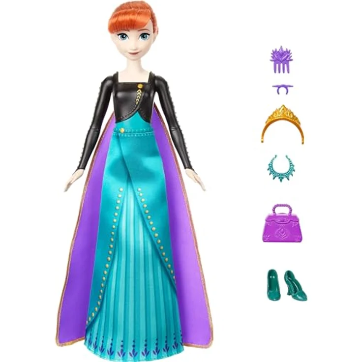 Mattel® Anziehpuppe Disney Die Eiskönigin Spin & Reveal Anna, Magische Blume und 5 Überraschungstüten, Film-inspiriertes Outfit – Bild 8