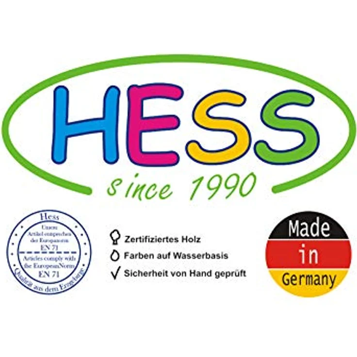 Hess Holzspielzeug 14575 - Zahnputzuhr aus Holz für Kinder, Serie Feuerwehrmann Fred, inkl. Bürstenhalter und drehbarer Sanduhr, handgefertigt, zur täglichen Nutzung beim Zähneputzen – Bild 2
