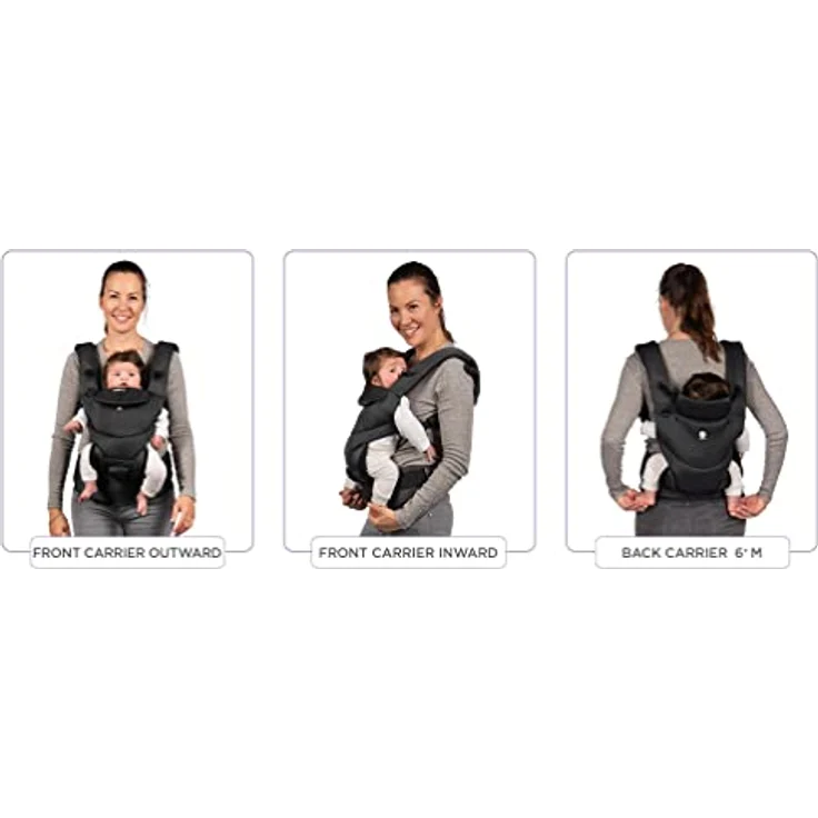 Dooky Babytrage Urban Comfort, ergonomische Trage für 3,5 bis 15 kg, faltbar, Grey Sapphire – Bild 3