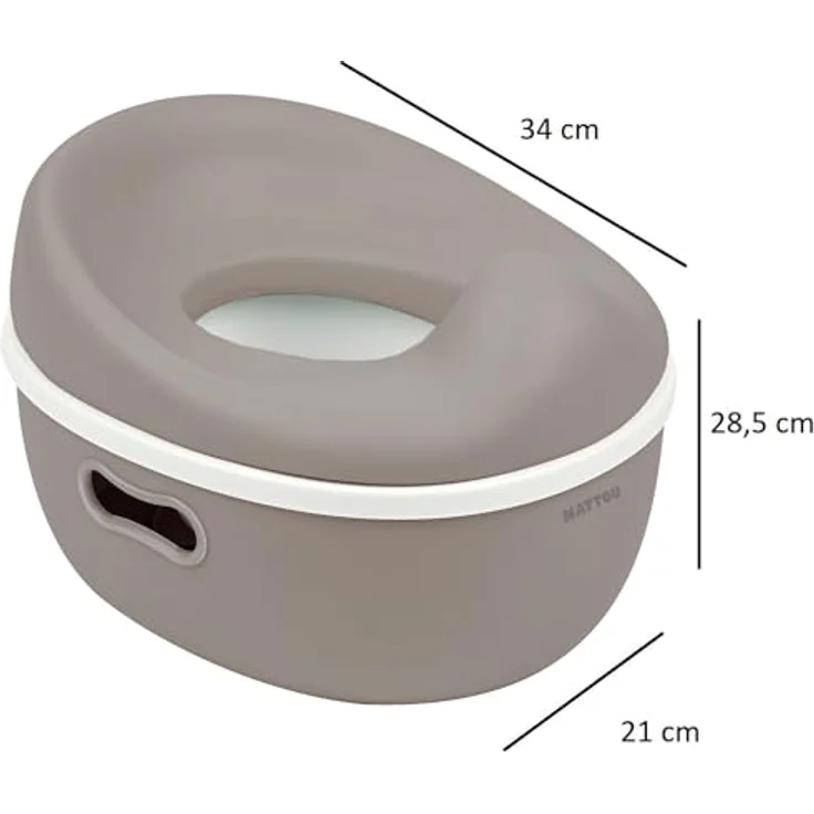 Nattou Babytopf 3in1, Töpfchen + Hocker + Toilettensitz für Kinder, Ideal für Toilettentraining, Ca. 34 cm, Ab ca. 18 Monate bis ca. 4 Jahre, Farbe Taupe, Material ABS/EVA – Bild 2