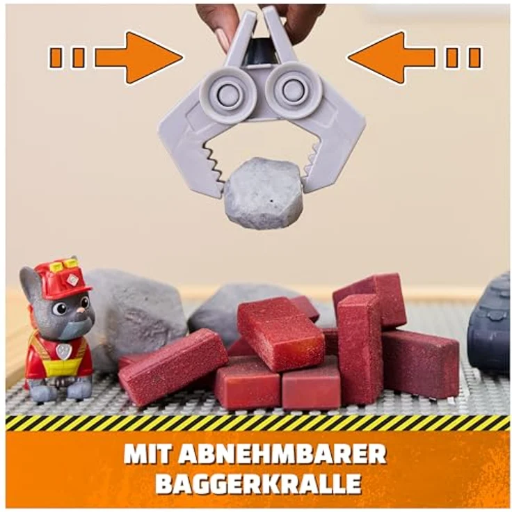 Spin Master Rubble & Crew - Chargers 2-in-1 Mega Kran, 25 cm mit abnehmbarer Baggerkralle, Presslufthammer und Charger Hundefigur, authentisches Design – Bild 7